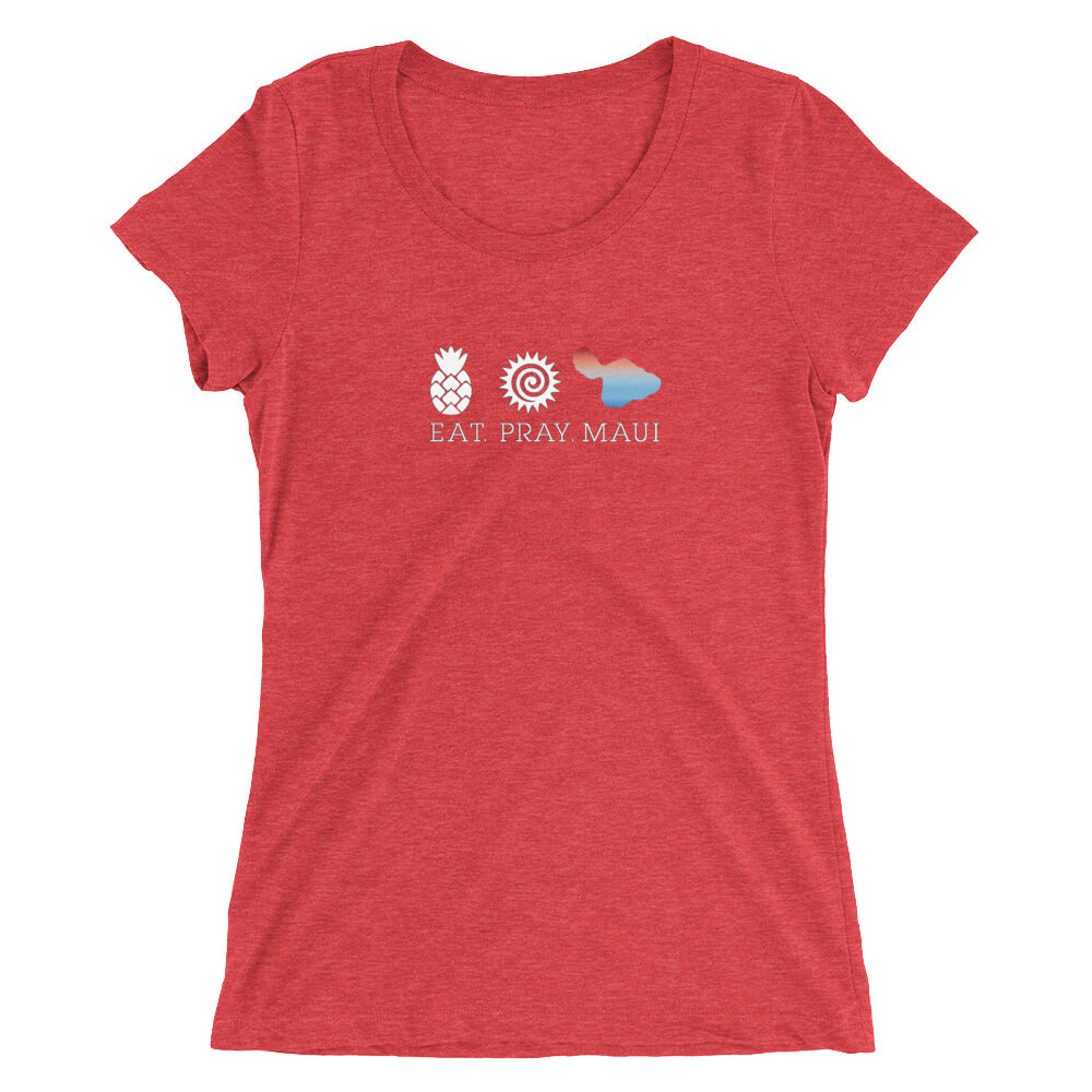 Ladies' short sleeve t-shirt -Red Blue Gradient Maui