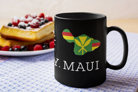 Black Glossy Mug - Kanaka Maoli Flag