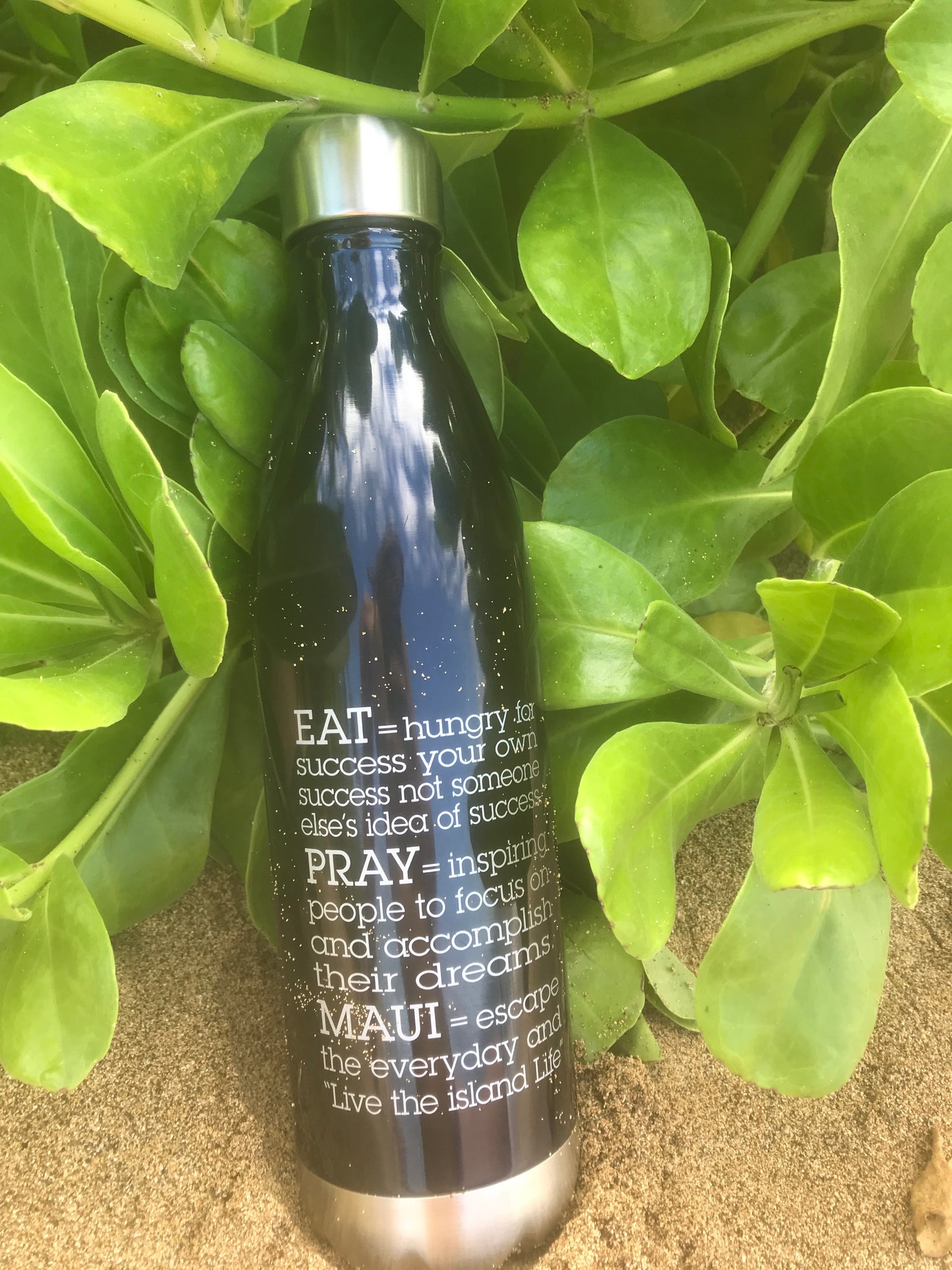 EAT PRAY MAUI® 물병 > 네이비 블루