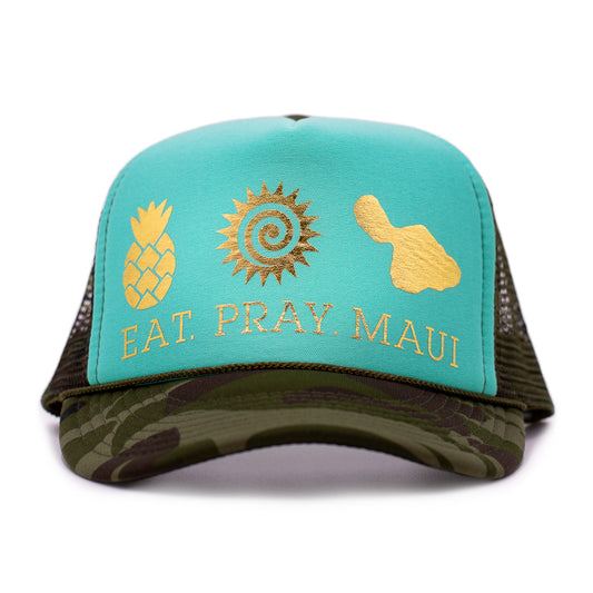 Original Trucker Camo Turquoise & Gold