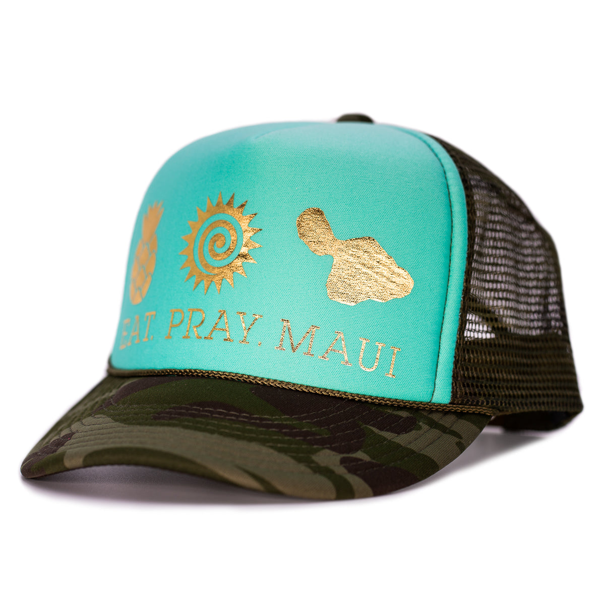 Original Trucker Camo Turquoise & Gold