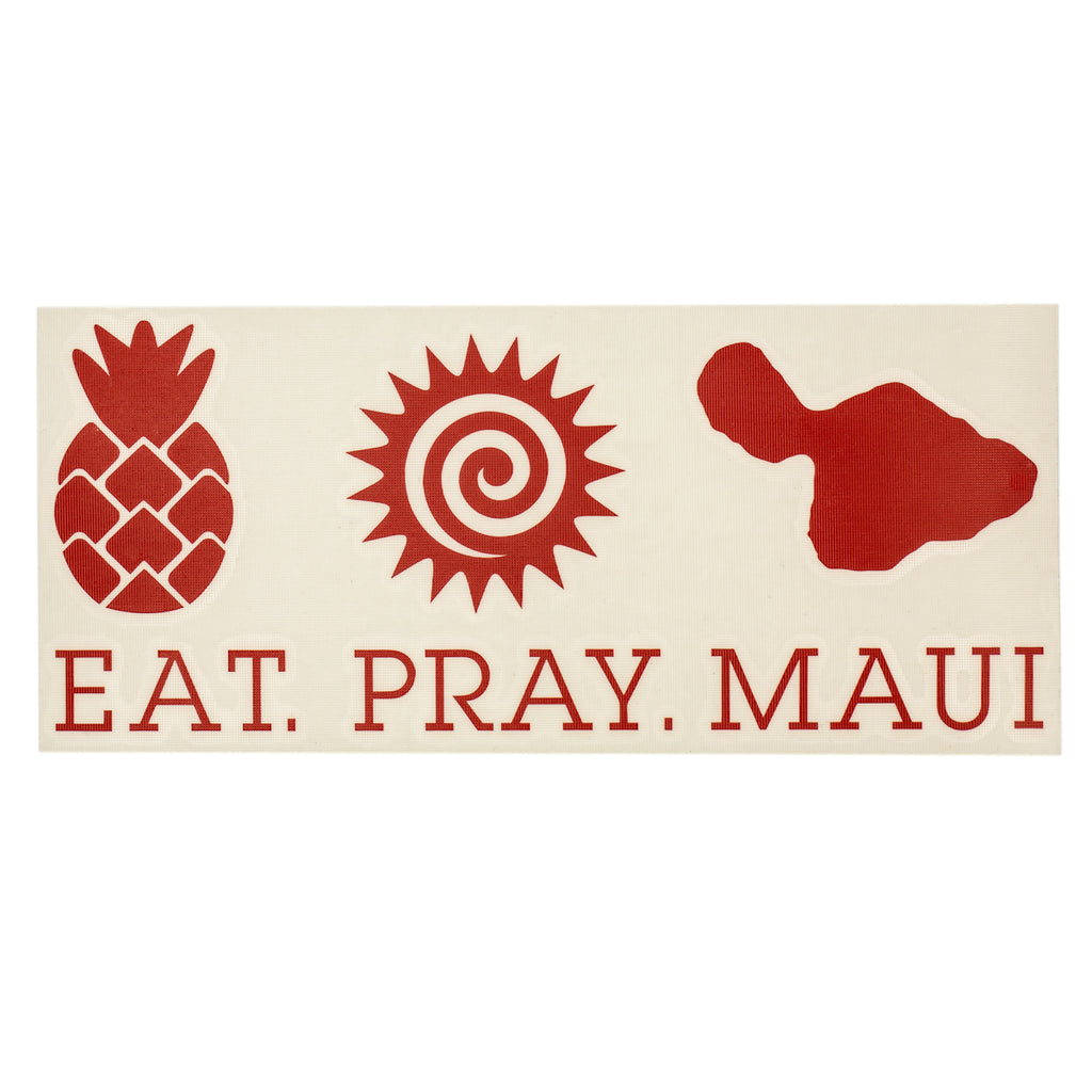 EAT PRAY MAUI 7" Vinyl Decal Sticker - Red