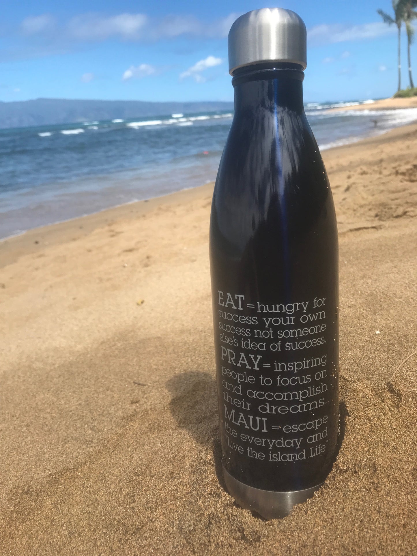 EAT PRAY MAUI® 물병 > 네이비 블루
