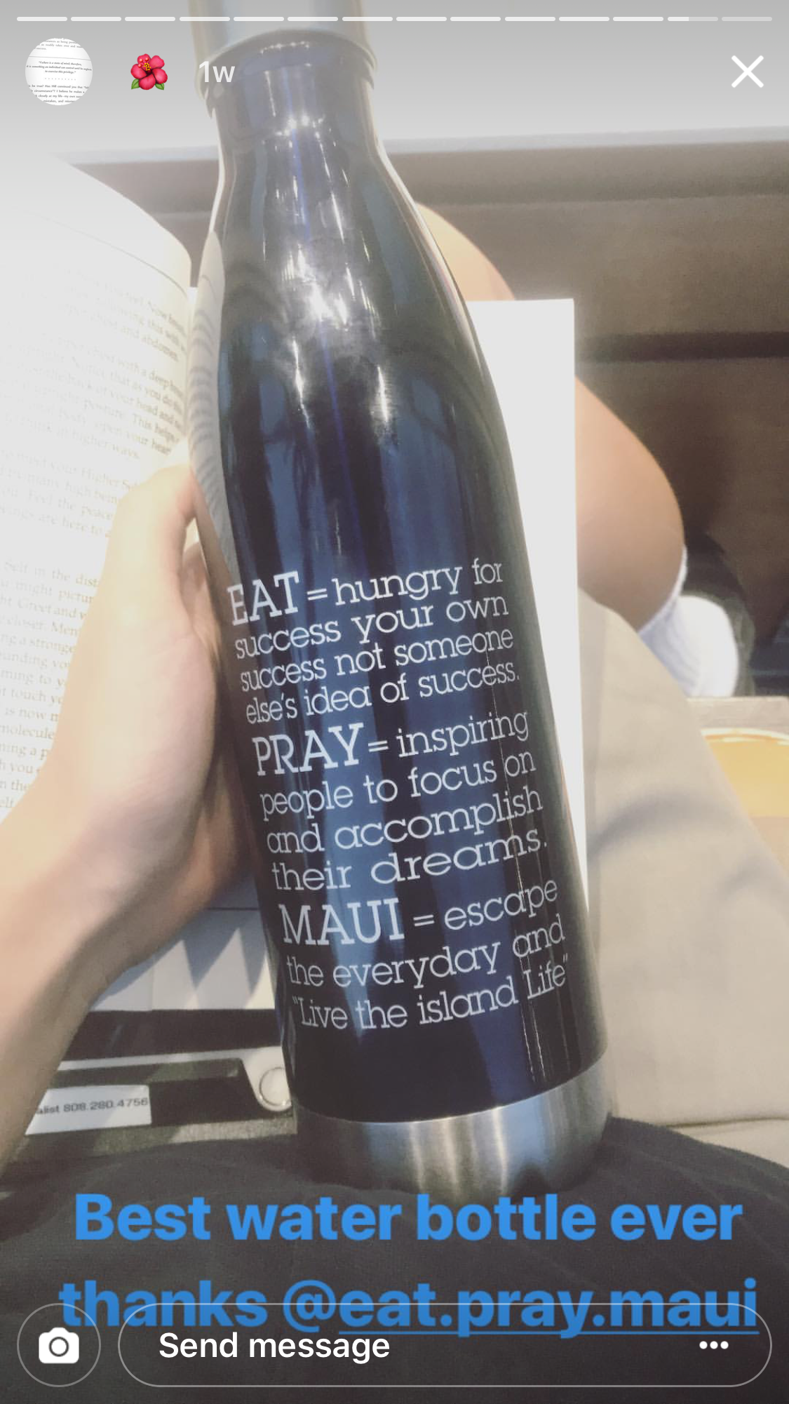 EAT PRAY MAUI® 물병 > 네이비 블루