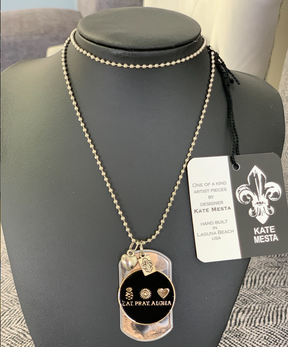 Heart Charm Dog Tag - Custom Made by Kate Mesta