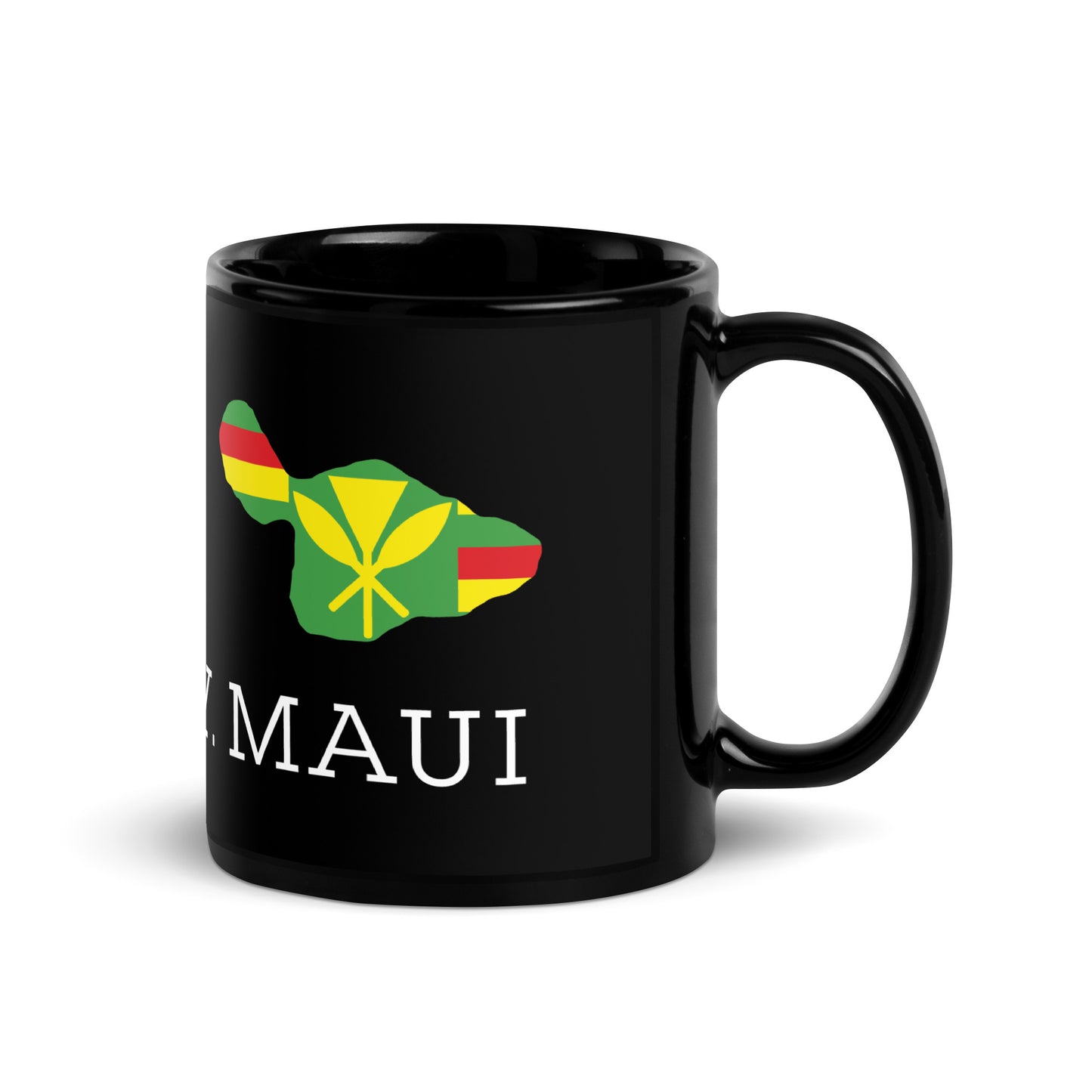 Black Glossy Mug - Kanaka Maoli Flag
