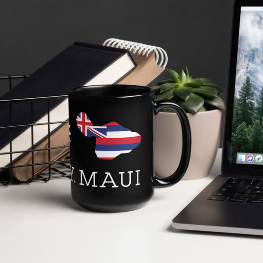 Black Glossy Mug - Hawaiian Flag