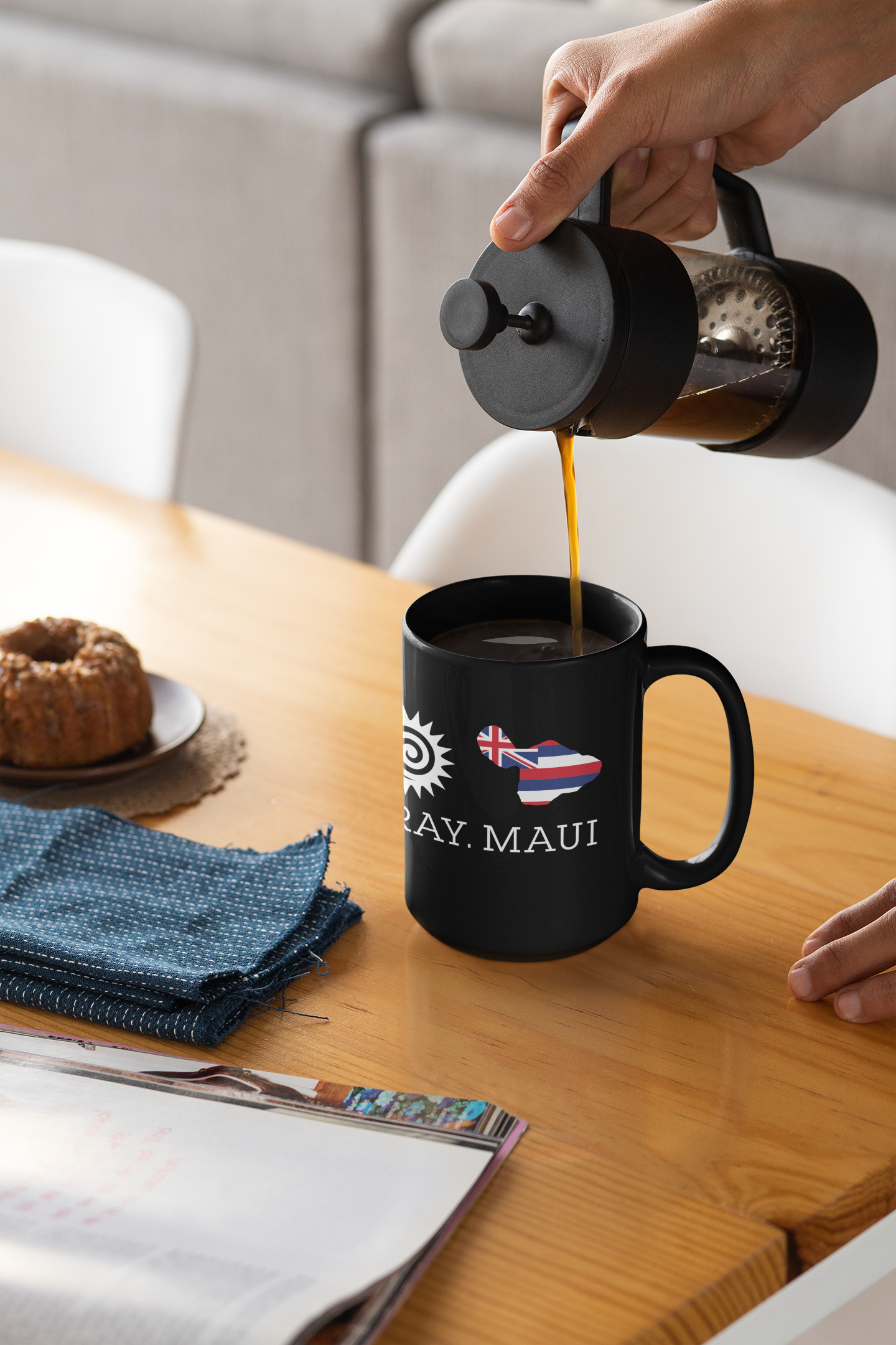 Black Glossy Mug - Hawaiian Flag