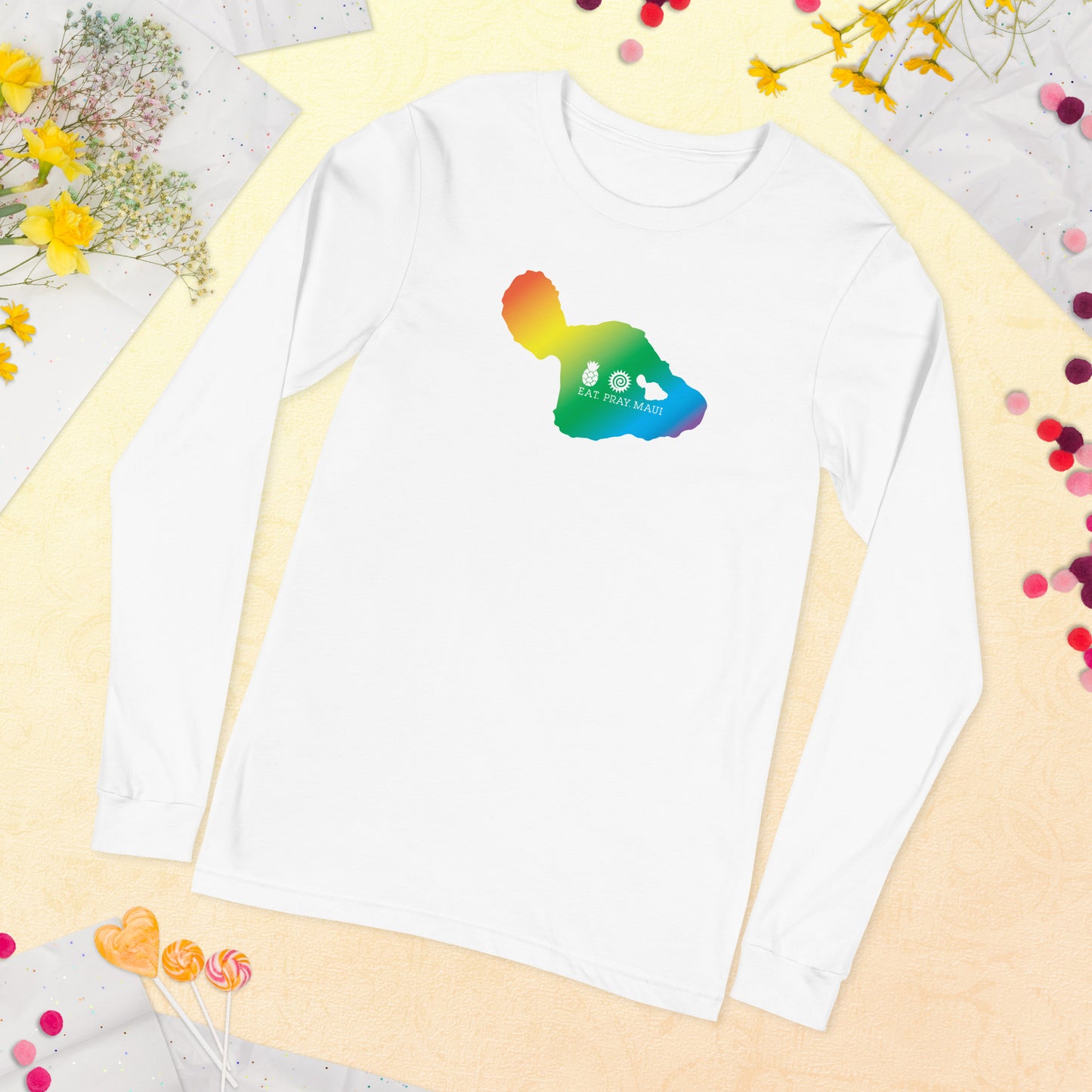Unisex Long Sleeve Tee Maui Rainbow