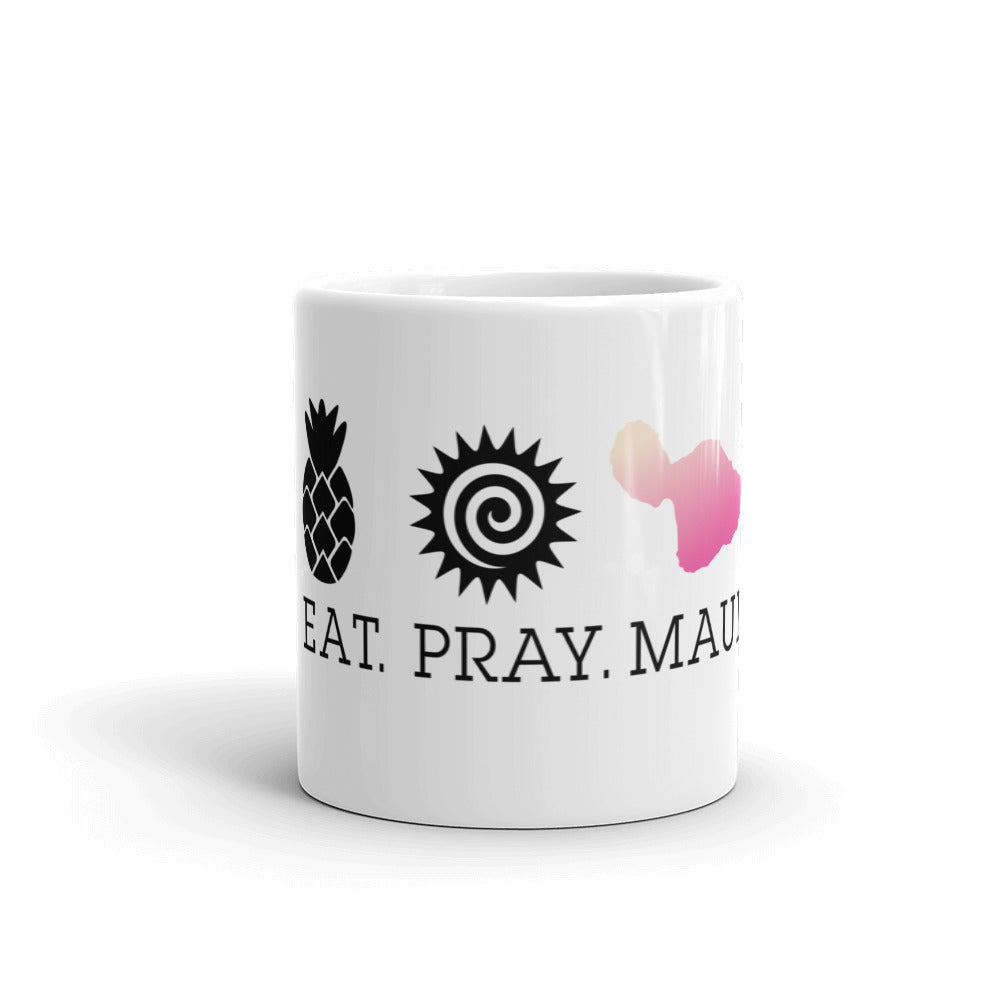 White glossy mug - Pink Maui Color