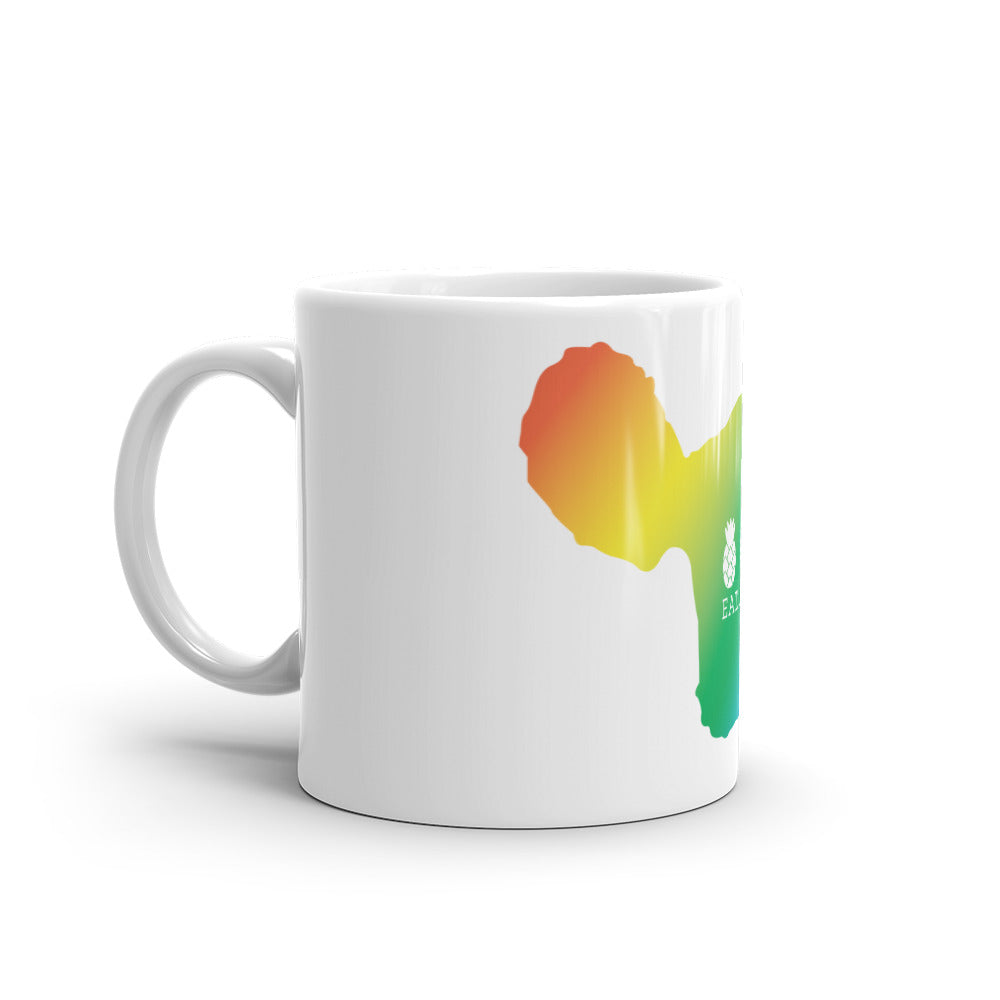 White glossy mug - Maui Rainbow