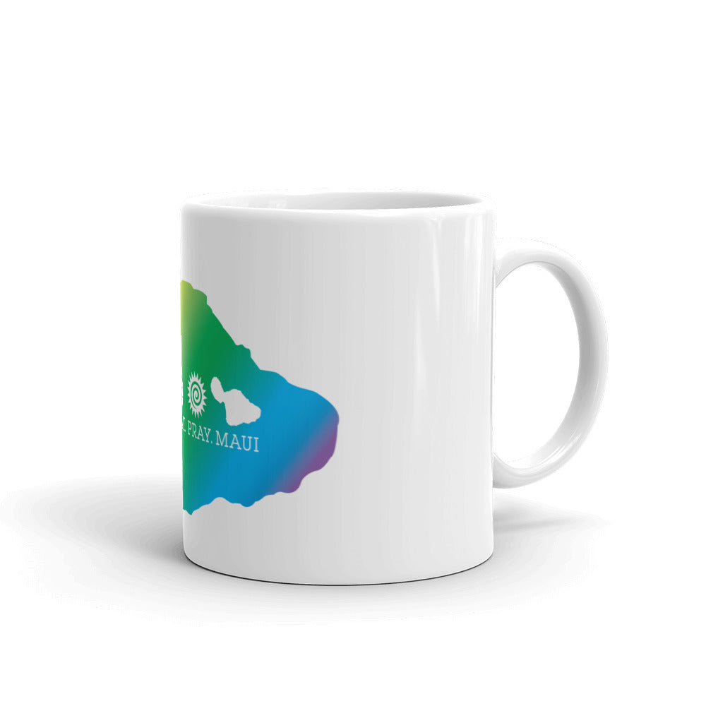 White glossy mug - Maui Rainbow