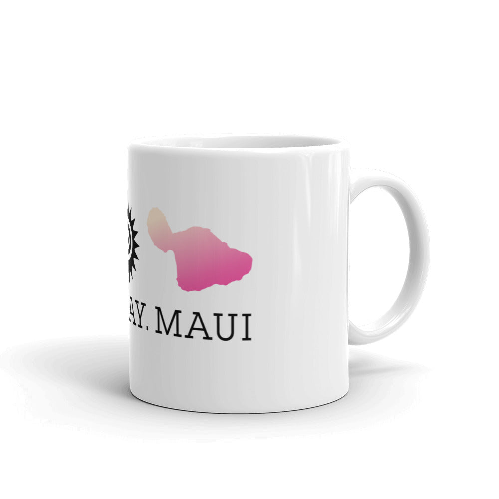 White glossy mug - Pink Maui Color