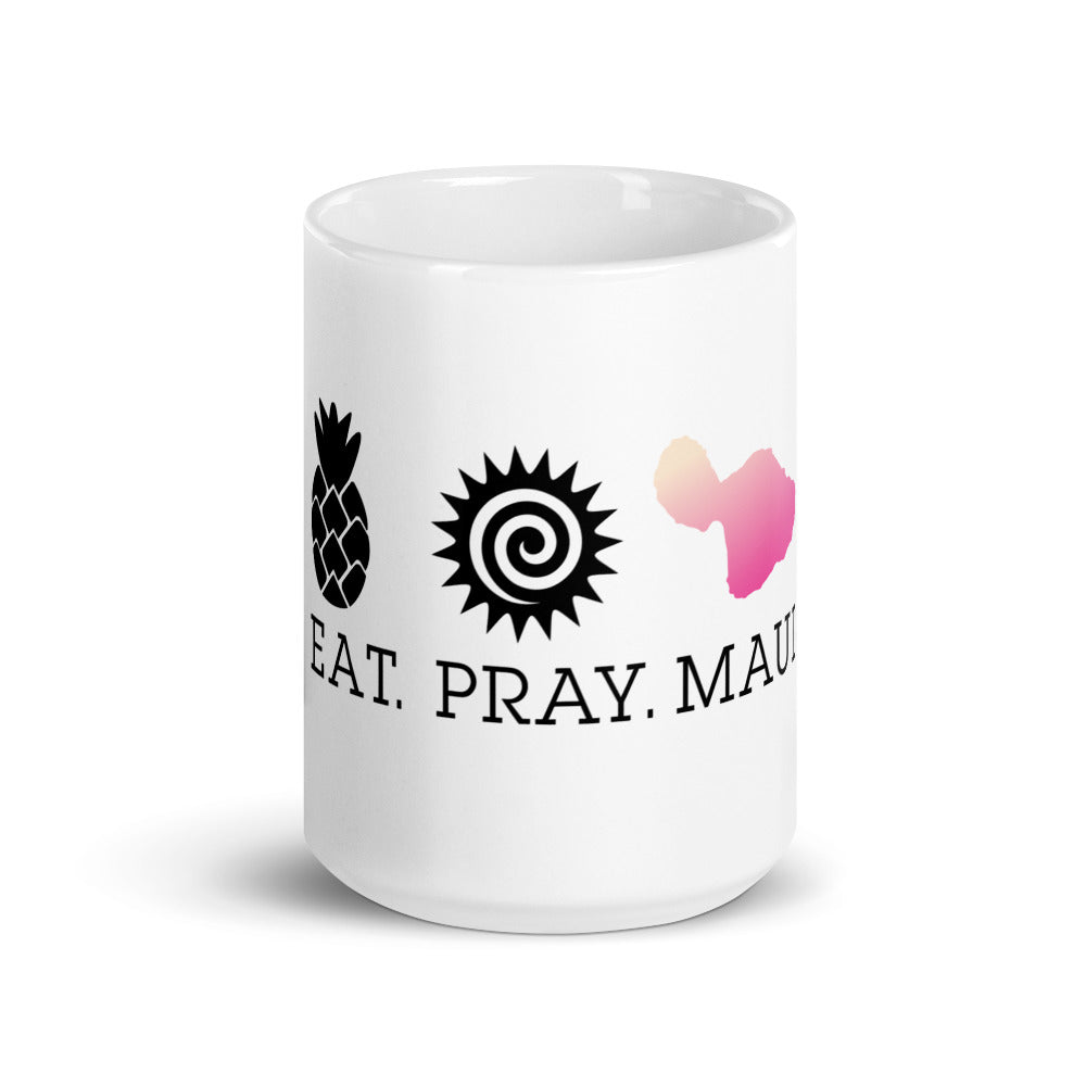 White glossy mug - Pink Maui Color