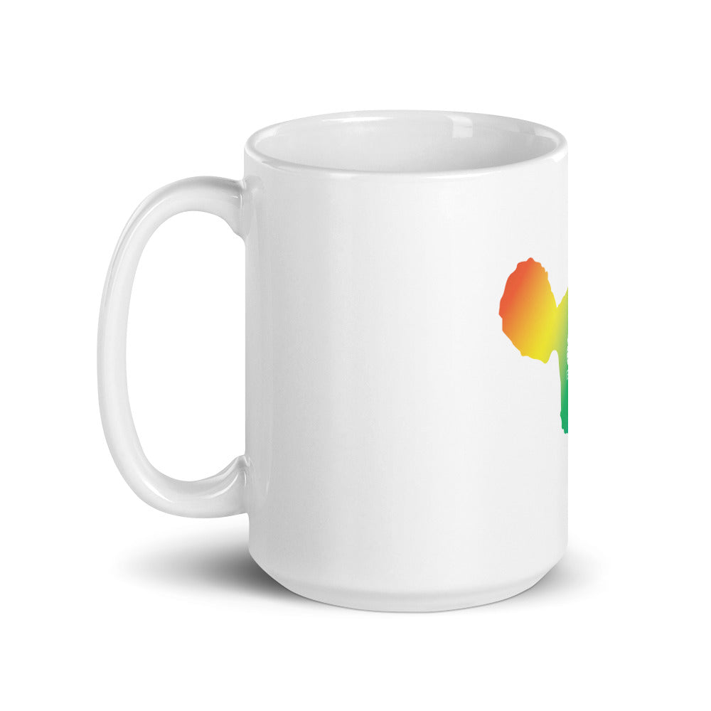 White glossy mug - Maui Rainbow