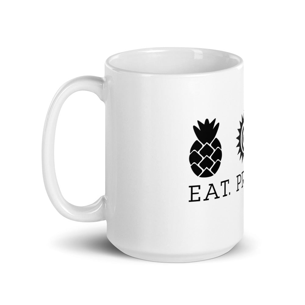 White glossy mug - Pink Maui Color