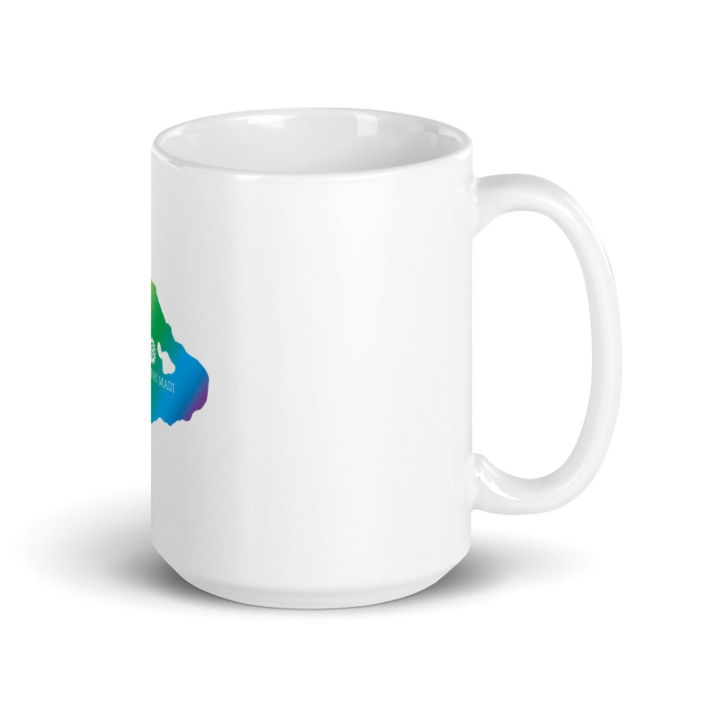 White glossy mug - Maui Rainbow