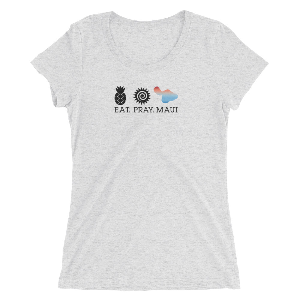 Ladies' short sleeve t-shirt -Red Blue Gradient Maui